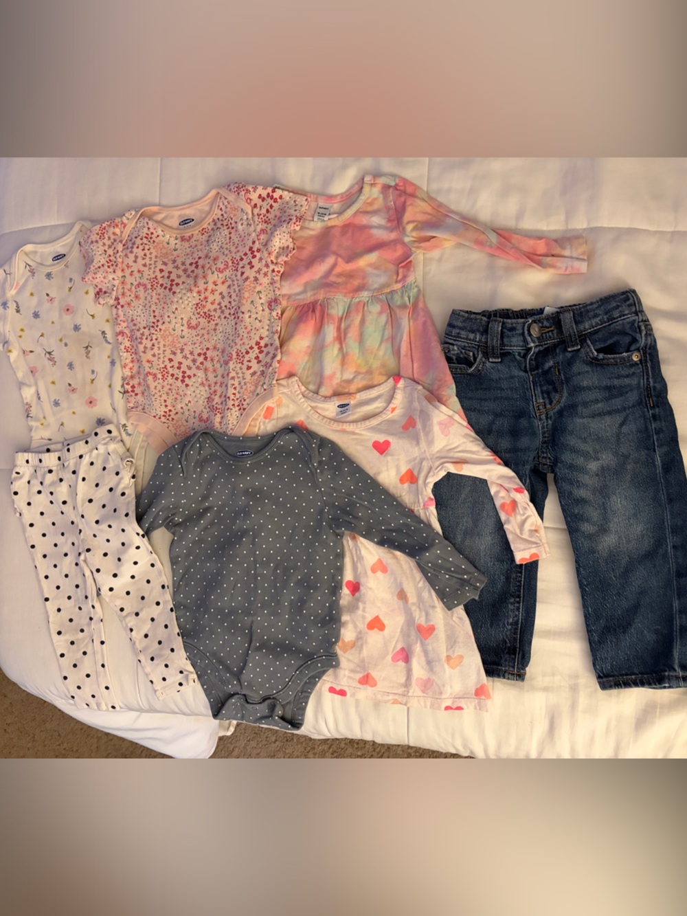 Old Navy Girls 7 Piece Long Sleeve Tee & Dress & Pants Size 18-24 Months